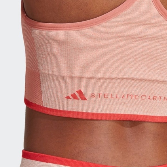 Adidas x Stella McCartney medium sports bra NWT orange burnt cayenne magic earth - Picture 5 of 5